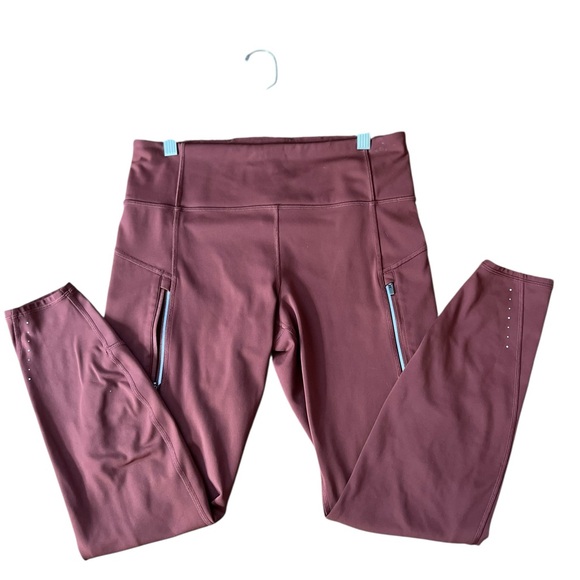 Women’s Athleta Rust Cabernet Rainier Tight Running leggings Size Large - Picture 3 of 4